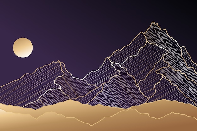 Gradient abstract mountain background design