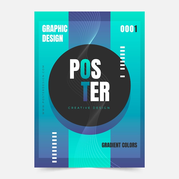 Free vector gradient abstract poster template design