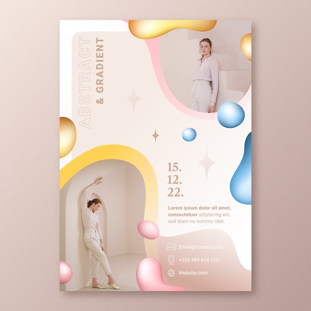 Gradient abstract poster template design