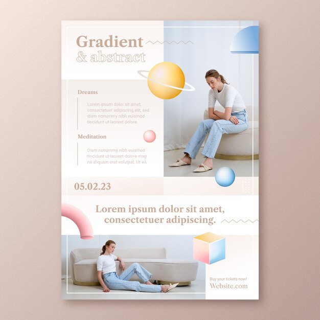 Gradient abstract poster template design