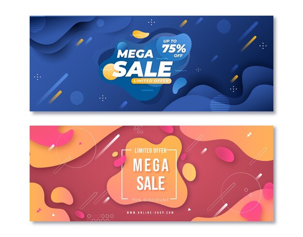 Free Vector gradient abstract sale banners set