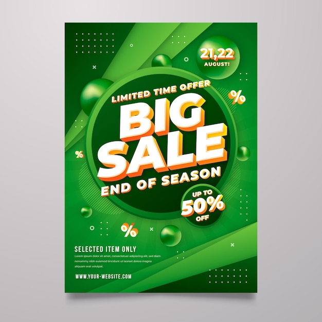 Free vector gradient abstract sale poster template