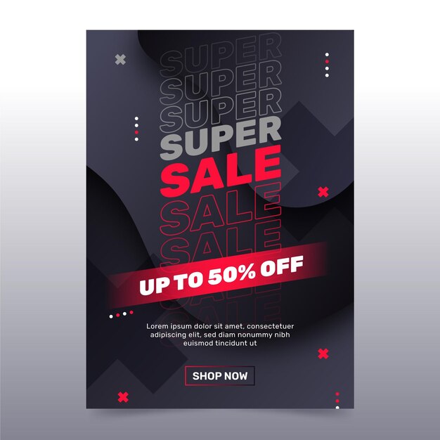 Gradient abstract sale poster with discount