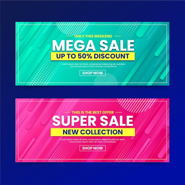 Gradient abstract sales banners