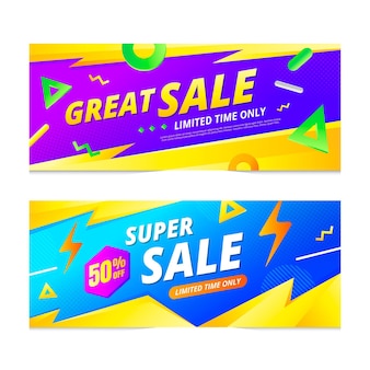 Gradient abstract sales banners