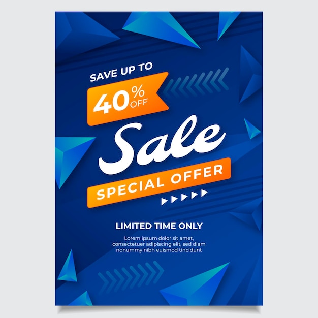 Free vector gradient abstract sales poster template