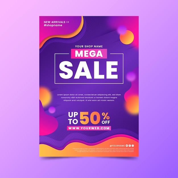 Gradient abstract sales poster template