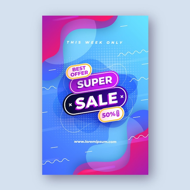 Gradient abstract sales poster