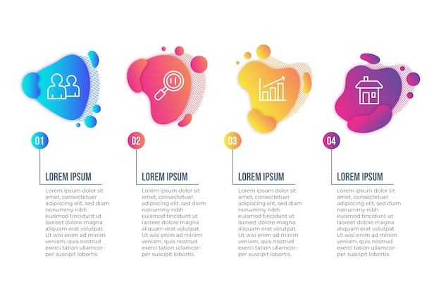 Gradient abstract shape infographic concept