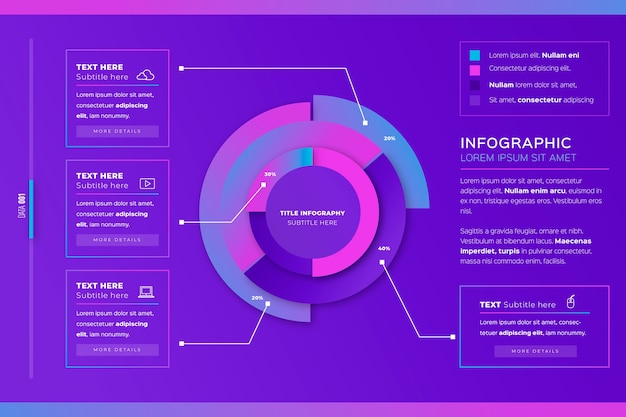 그라데이션 추상 모양 infographic 디자인