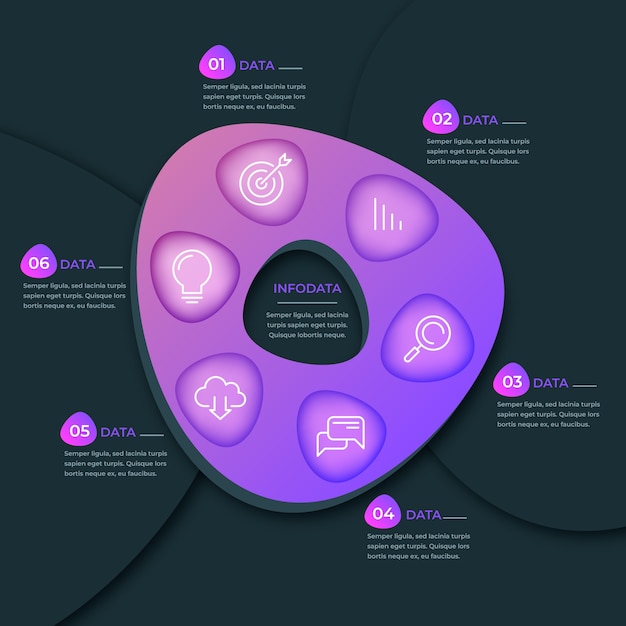 Gradient abstract shape infographic