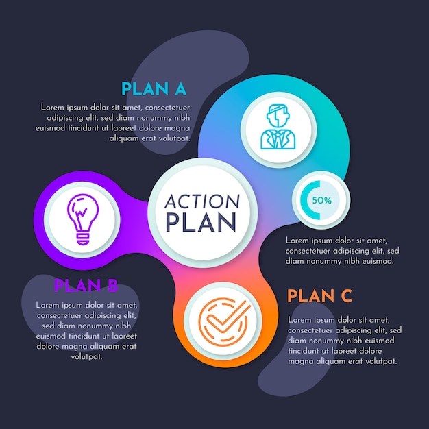 Free vector gradient abstract shape infographic