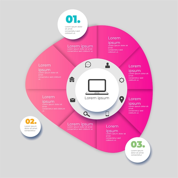 Unleash Your Designs with Gradient Abstract Shape Infographic Templates – Free Vector Download