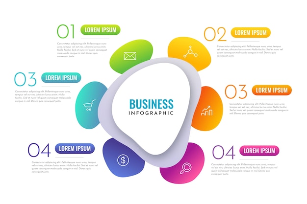 Gradient abstract shape infographic