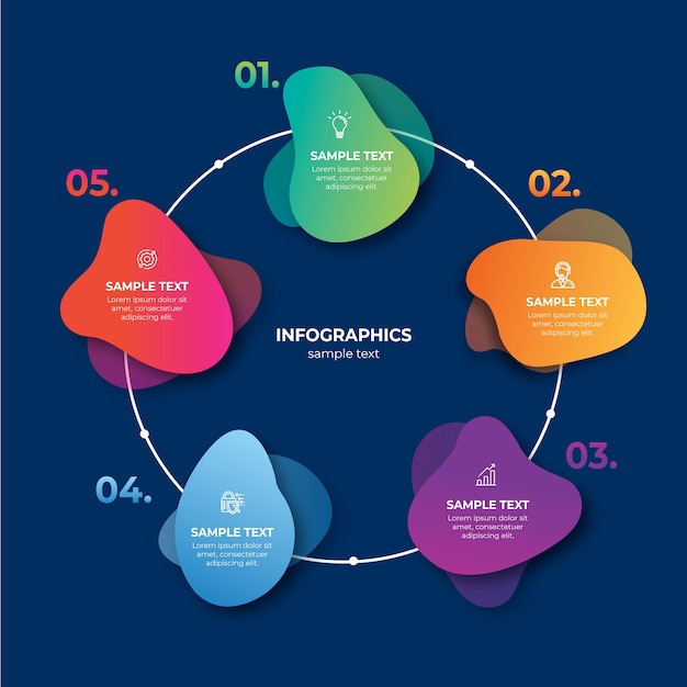 그라데이션 추상 모양 infographic