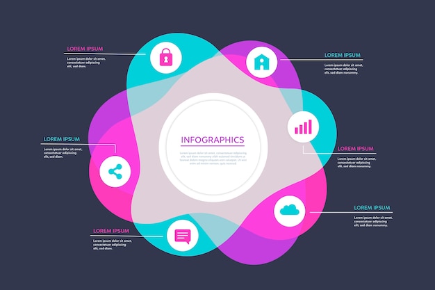 Gradient abstract shape infographic