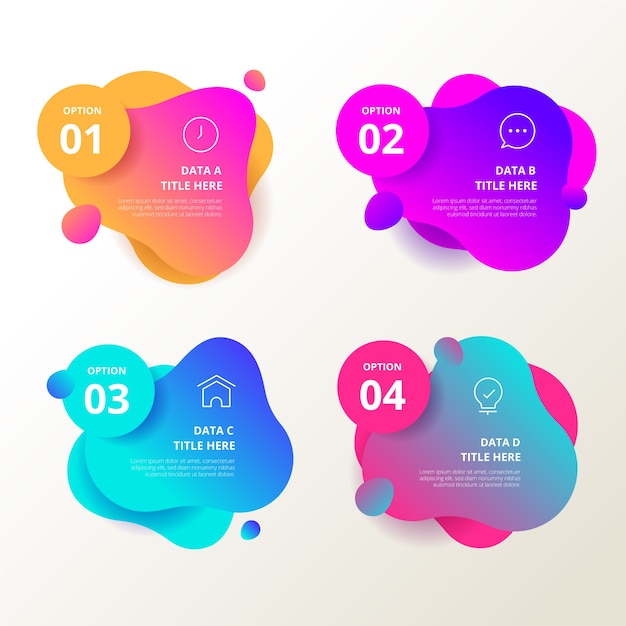 Gradient abstract shape infographics