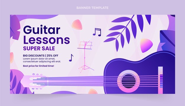Gradient abstract shapes banner design