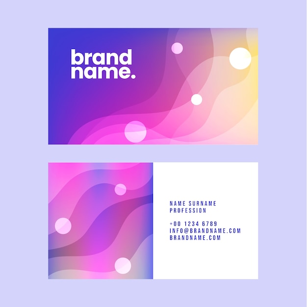 Free vector gradient abstract shapes business card template