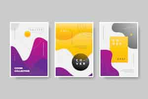 Free vector gradient abstract shapes cover collection