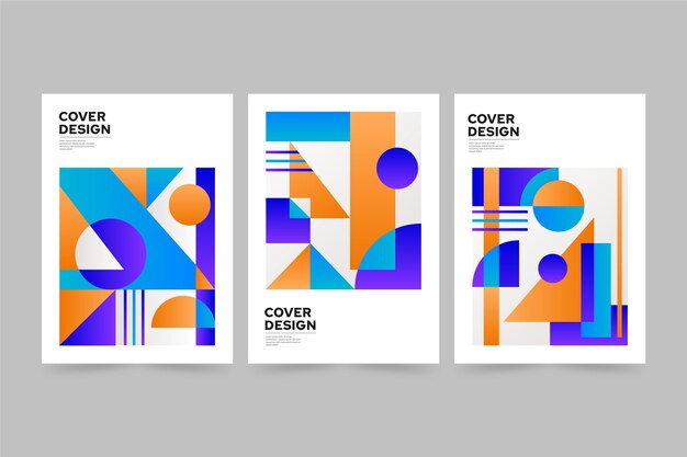 Gradient abstract shapes cover collection