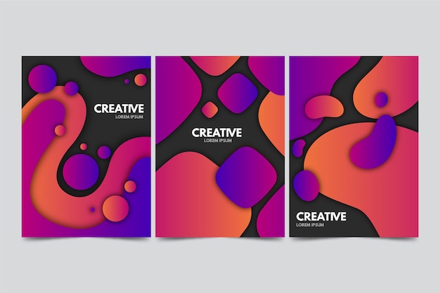 Free vector gradient abstract shapes cover collection