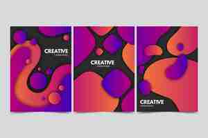 Free vector gradient abstract shapes cover collection