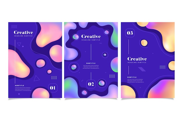 Free vector gradient abstract shapes cover collection