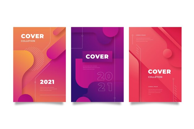 Free vector gradient abstract shapes cover collection