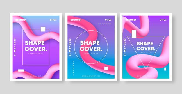 cover page design 3d Free vector gradient abstract shapes cover collection