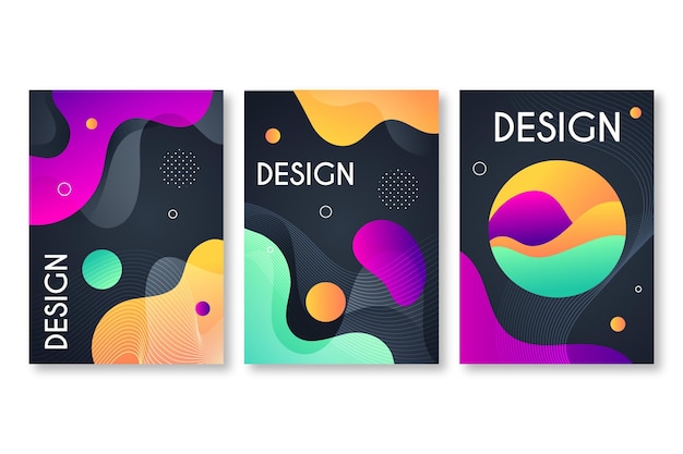 Free vector gradient abstract shapes cover collection