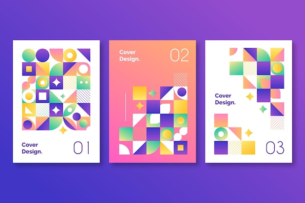 Free vector gradient abstract shapes cover collection