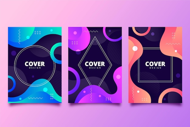 Free vector gradient abstract shapes cover collection