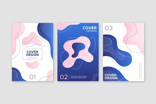 Free vector gradient abstract shapes cover collection