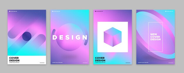 Gradient abstract shapes cover collection