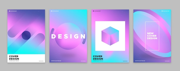 Gradient abstract shapes cover collection