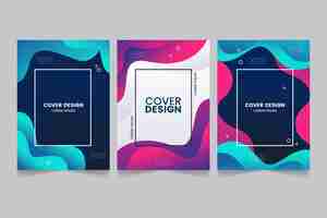 Free vector gradient abstract shapes cover collection