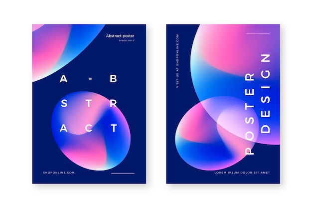 Free vector gradient abstract shapes cover collection