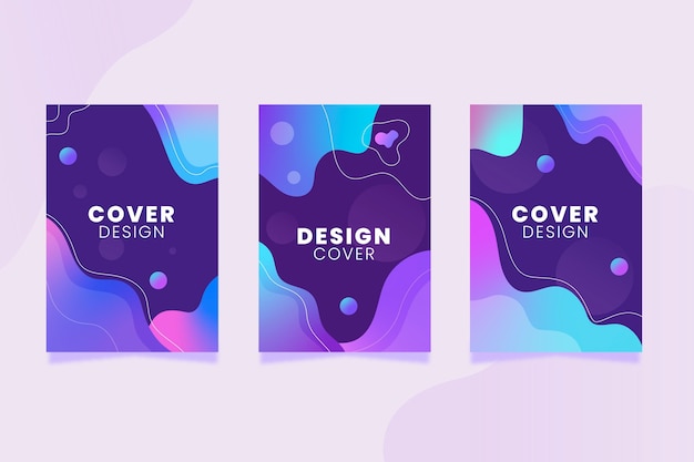 Free vector gradient abstract shapes cover collection