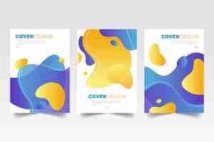 Free vector gradient abstract shapes cover collection