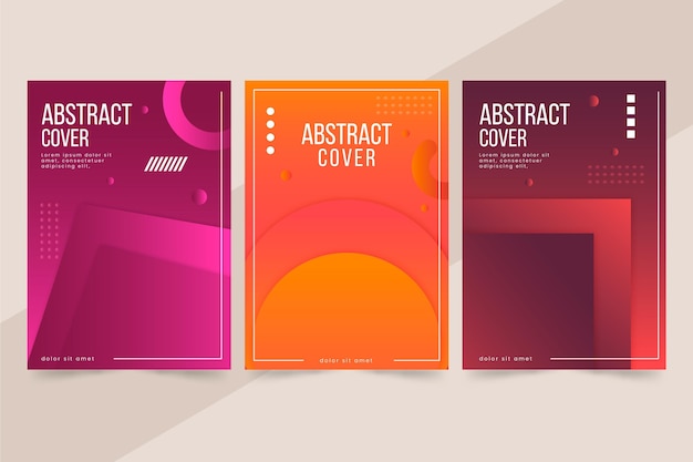 Free vector gradient abstract shapes cover collection