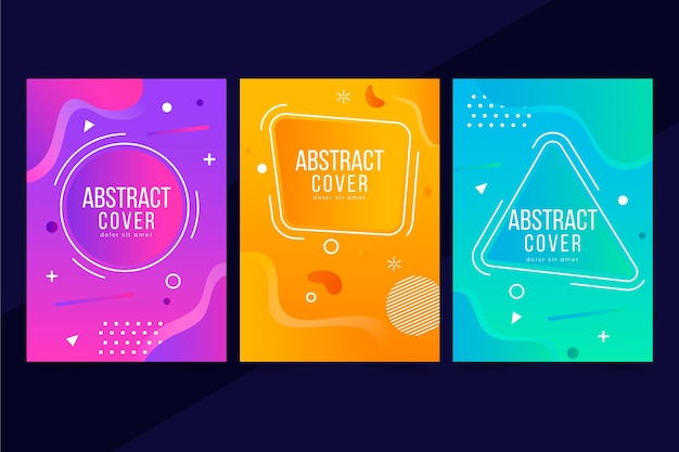 Gradient abstract shapes cover collection