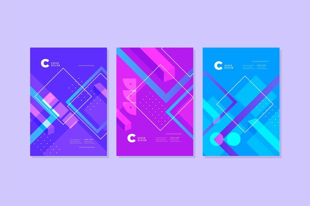 Gradient abstract shapes cover collection