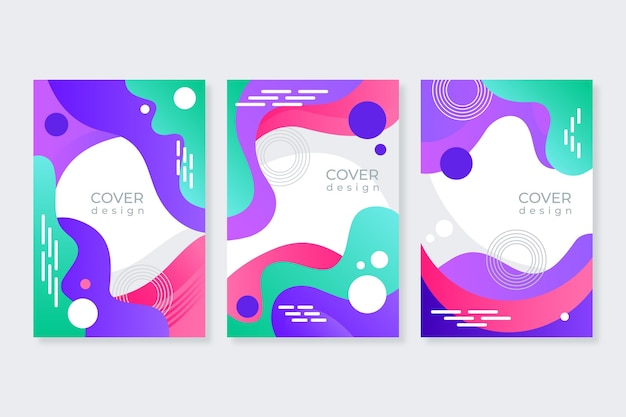 Free vector gradient abstract shapes cover collection