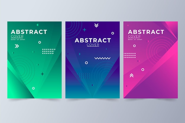 Free vector gradient abstract shapes cover collection