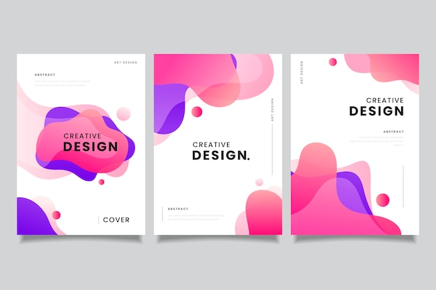 Free vector gradient abstract shapes cover collection