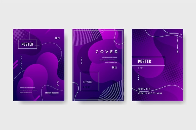 Free vector gradient abstract shapes cover collection