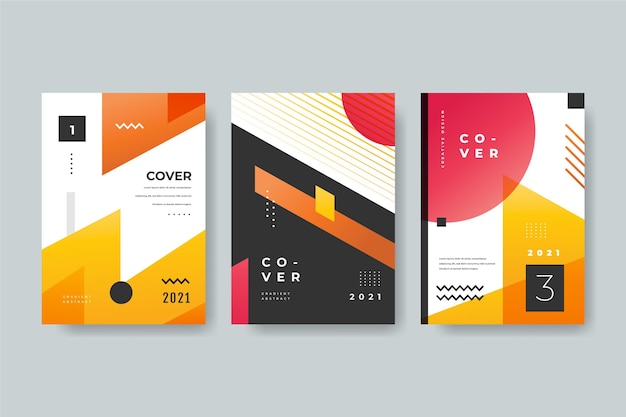 Gradient abstract shapes cover collection