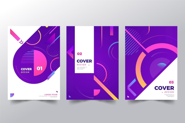 Free vector gradient abstract shapes cover collection