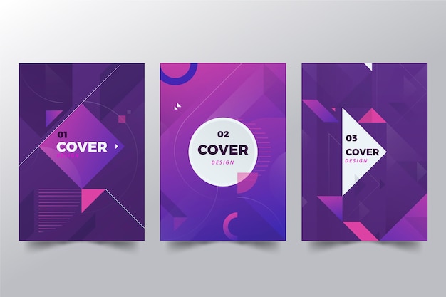 Free vector gradient abstract shapes cover collection